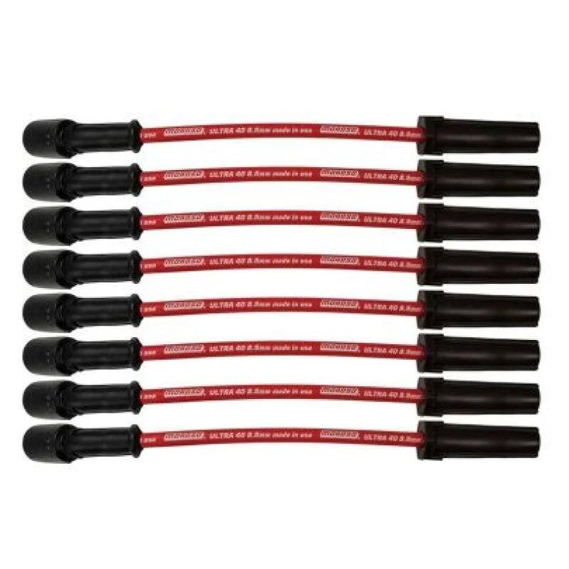 Moroso GM LS/LT 8.5mm Ultra 40 11in Long Wire Set without Alum Heatshield - Red