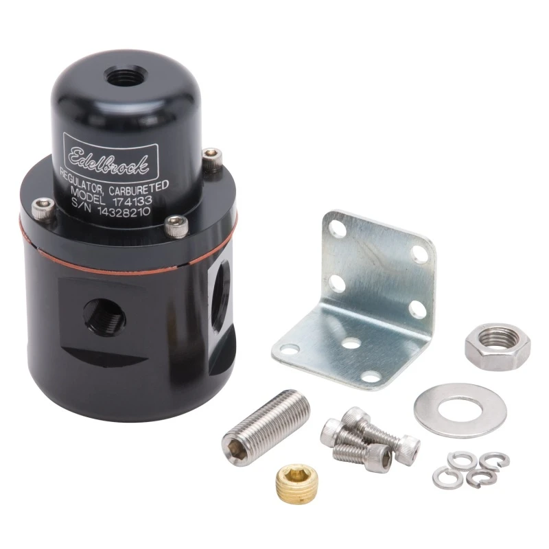 Edelbrock Kraftstoffdruckregler Vergaser 160 GPH 5-10 PSI 3/8 Zoll Ein/Aus 3/8 Zoll Rücklauf Schwarz