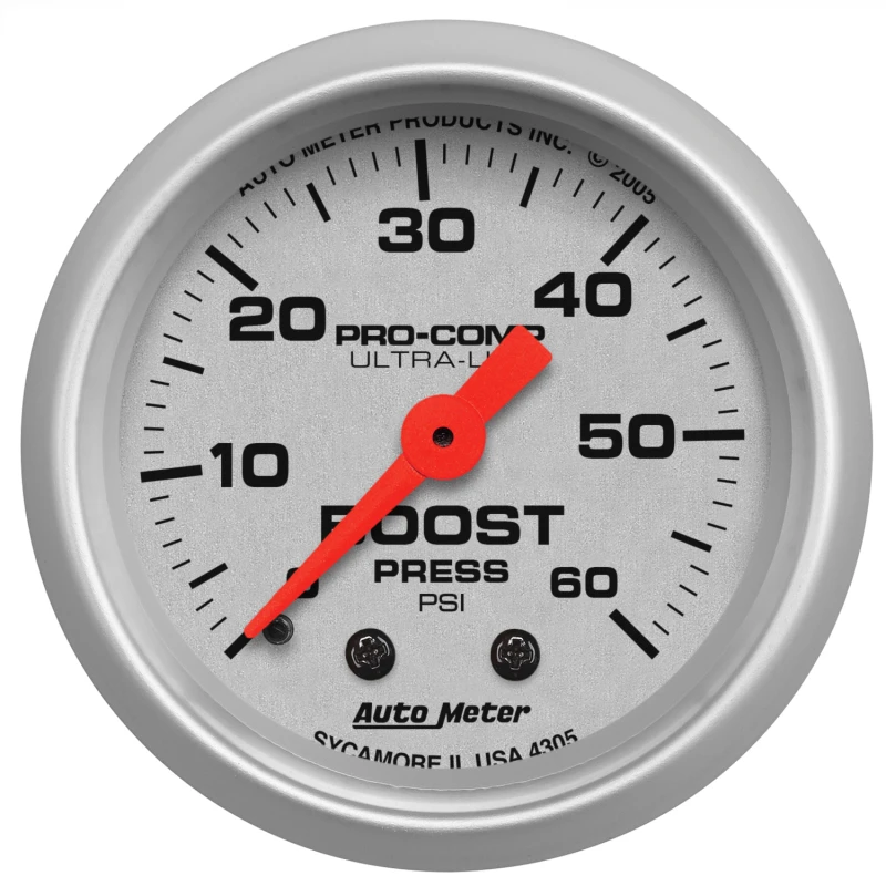 Autometer Ultra-Lite 52mm 60 PSI Mechanical  Boost Gauge