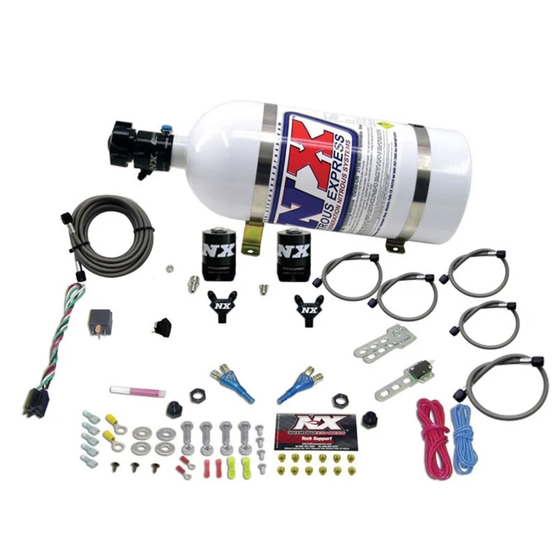Nitrous Express Dual-Düsen-Sport-Compact-Nitrous-Kit (35-50-75PS) mit 10lb-Flasche