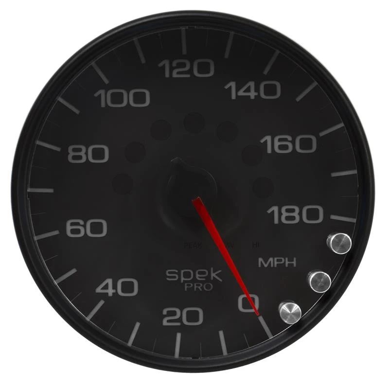 Autometer Spek-Pro Gauge Tachometer 5 Zoll 180 Mph Elektronisch Programmierbar Schwarz/Schwarz