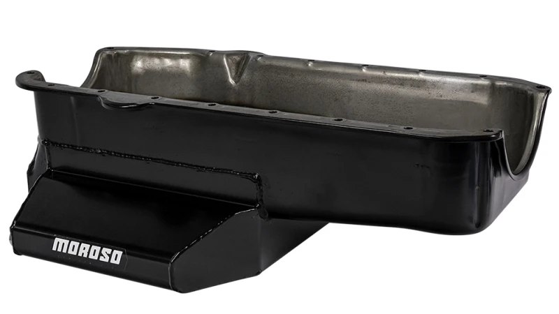 Moroso 86-Up Chevrolet Small Block (w/1 Piece Seal & Low Clearance) Wet Sump 7qt 7in Steel Oil Pan
