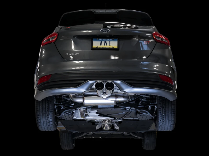 AWE Tuning Ford Focus ST Touring Edition Kat-Endschalldämpfer - Resoniert - Chromsilber-Tipps