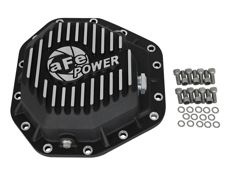 aFe Power Pro Ser Hinteres Differentialgehäuse Schwarz mit bearbeiteten Rippen 2017 Ford Diesel Trucks V8-6.7L(td) Dana M275-14