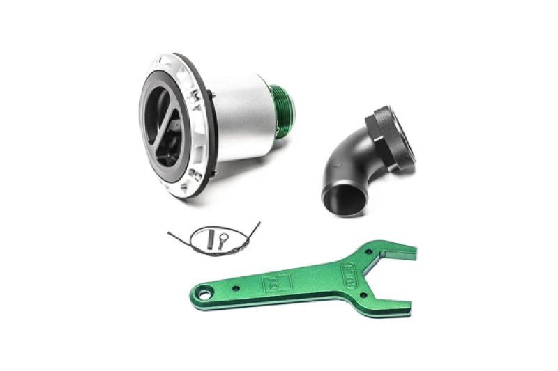 Radium Engineering Remote-Montage Belüfteter Standard-Füllstutzen 1,5 Zoll Ellenbogen