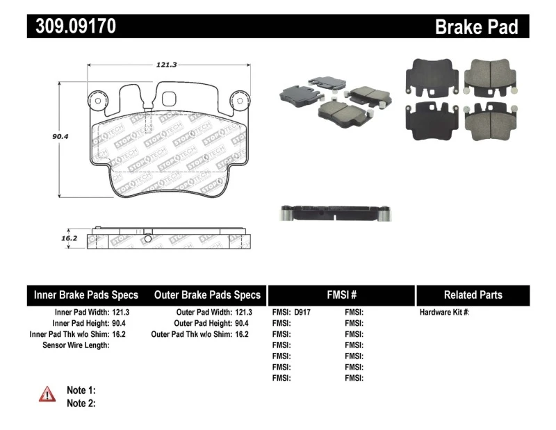 stoptech_309.09170-6795072821cbb StopTech Performance 00-07 Porsche Boxster S / 06-07 Cayman / 99-05 911 Carrera Front Brake Pads