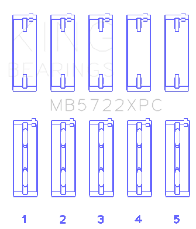 King Beschichtete Hochleistungs-Hauptlager-Set für Mitsubishi 4B11T EVO X 2007+ (Größe STD)