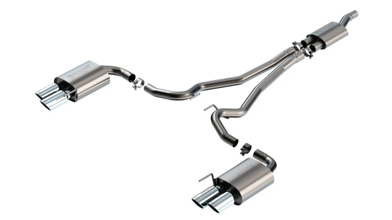 Borla Cat-Back Abgassystem S-Type mit Quad-Tip für 2024 Ford Mustang Ecoboost 2.3L - Non-Active