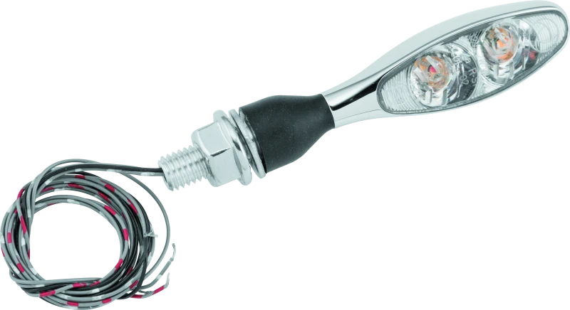 Kuryakyn Micro 1000 Dual Function Clear Lens Red/Red/Amber Chrome