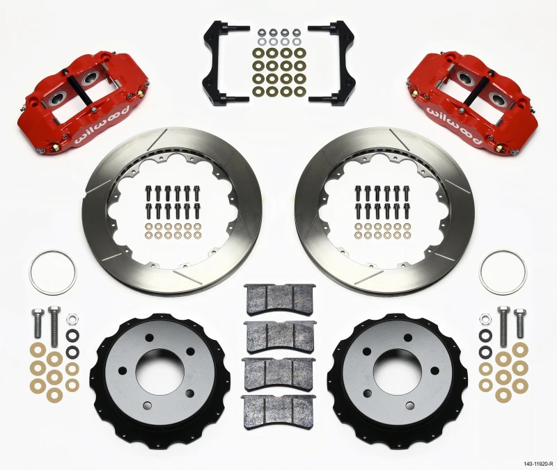 Wilwood Narrow Superlite 4R Hinteres Kit 12,88 Zoll Rot 84-87 Corvette C4