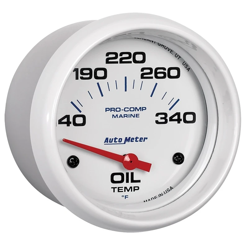 Autometer Marine Weißes Air-Core-Elektrisches Öl-Temperatur-Anzeige 2-5/8in 140-300 Grad F