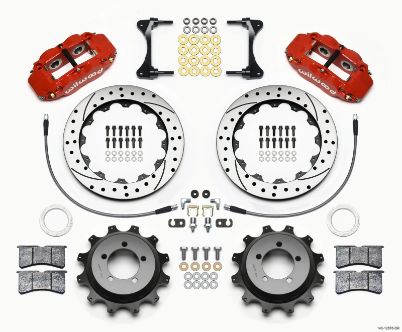 Wilwood Narrow Superlite 4R Hinterrad-Kit 12,88 Zoll gebohrt Rot 99-05 WRX / 99-07 Impreza