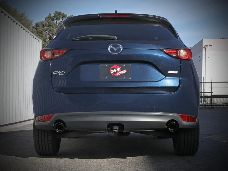 aFe Takeda 17-21 Mazda CX-5 2.5L (t) 2.5in. SS Axle-Back Auspuffsystem mit schwarzen Endrohren