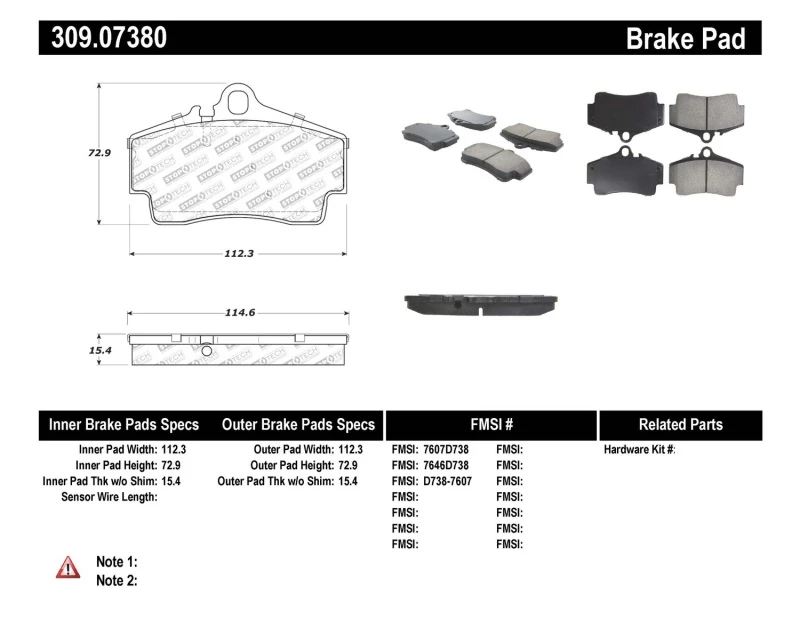 stoptech_309.07380-6794f9a40ce05 StopTech Performance 97-04 Porsche Boxster / 00-08 Boxster S / 98-08 911 Rear Brake Pads