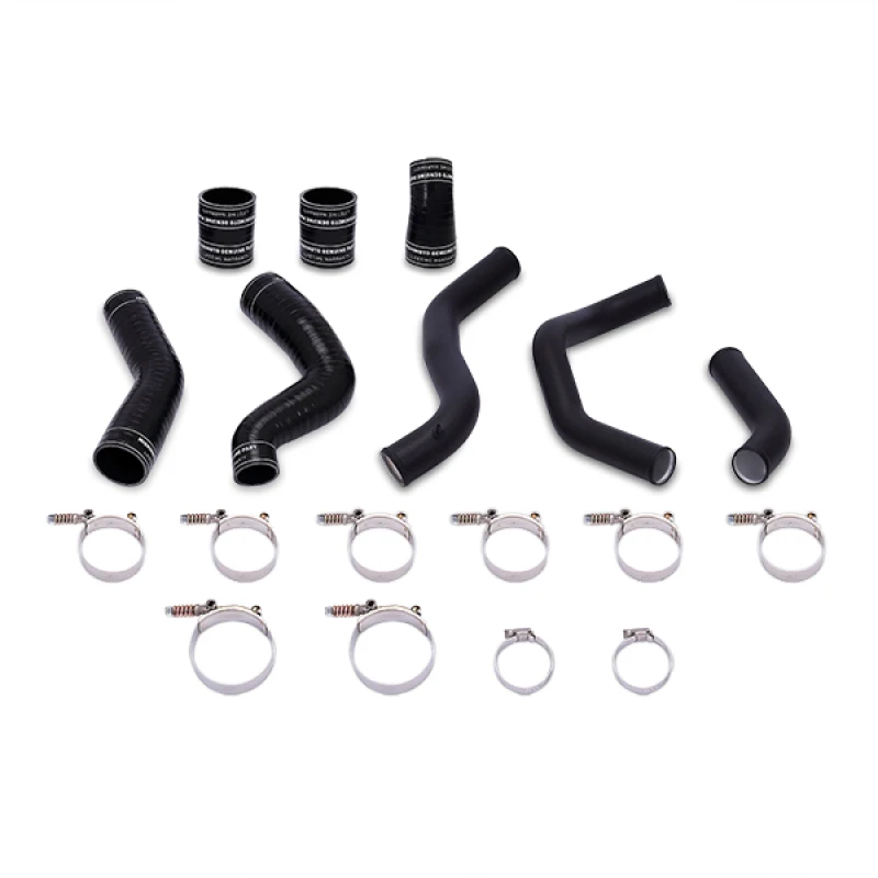 Mishimoto 11-14 Ford F-150 3.5L Ecoboost Heiß-Seitiger Ladeluftkühler-Rohr-Kit - Wrinkle Black