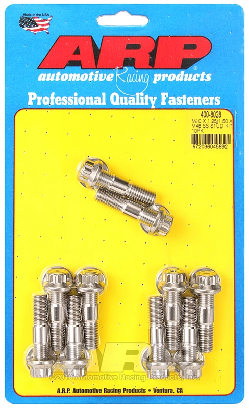ARP M10 x 1.25/1.50 x 48mm Broached 10-teiliges Stud Kit