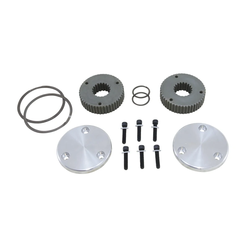 Yukon Hardcore Drive Flange Kit for Dana 44 with 19 Spline Outer Stubs, Non-Engraved Caps
