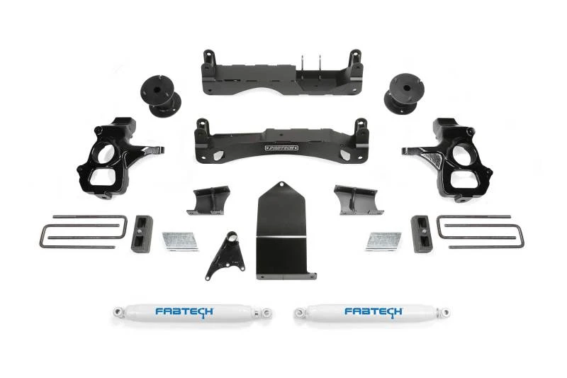 Fabtech 14-18 GM C/K1500 P/U ohne Alu oder Stahl UCA 4 Zoll Basic-System mit Performance-Shocks