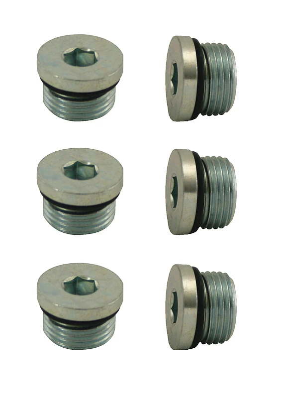 Moroso Pipe Plug mit O-Ring -8AN 3/4in-16 - Stahl - 6er Pack