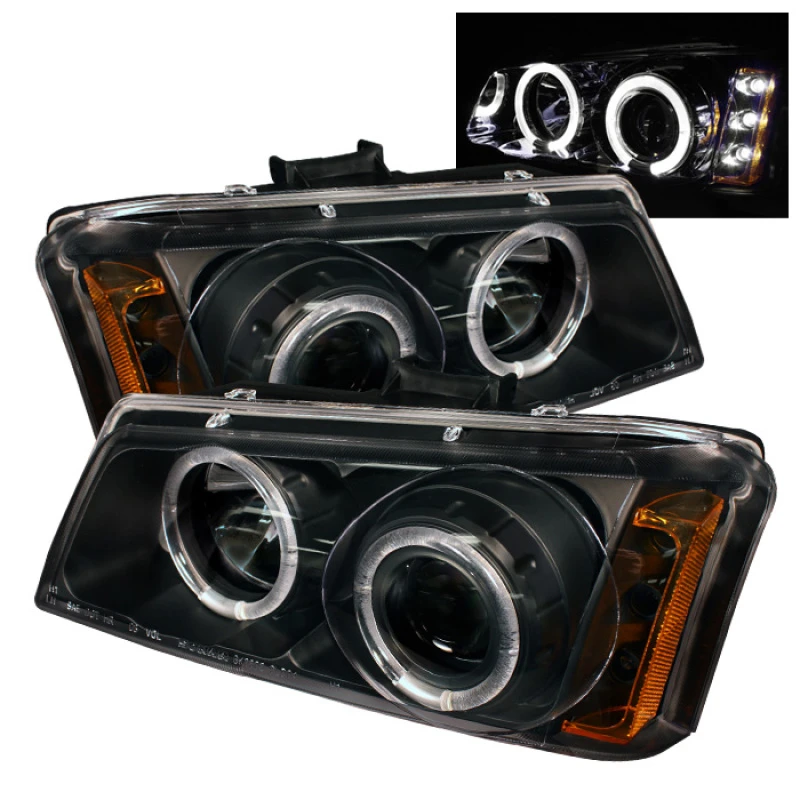 spyder_5009456-6794cb21cc4d2 Spyder Chevy Silverado 1500 03-06 Projector LED Halo LED Amber Reflctr Blk PRO-YD-CS03-AM-BK