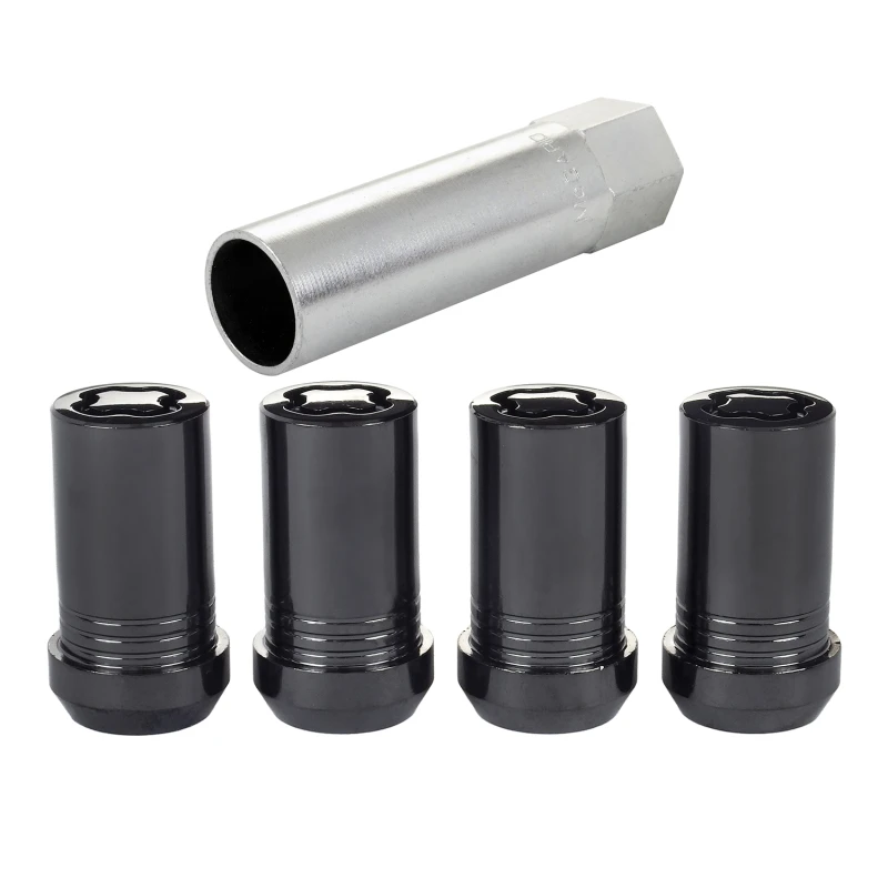 McGard Radschloss-Satz - 4er-Pack (Tuner / Kegelsitz) M14X1,5 / 22mm Sechskant / 1,648 Zoll Länge - Schwarz