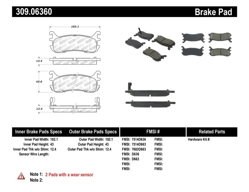 stoptech_309.06360-6794eca92388e StopTech Performance 94-97/99-05 Miata w/ Normal Suspension Rear Brake Pads D636