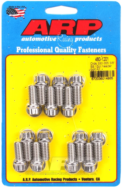 ARP Olds 330-455 3/8 Zoll Edelstahl 12-Punkt Krümmerbolzen Satz