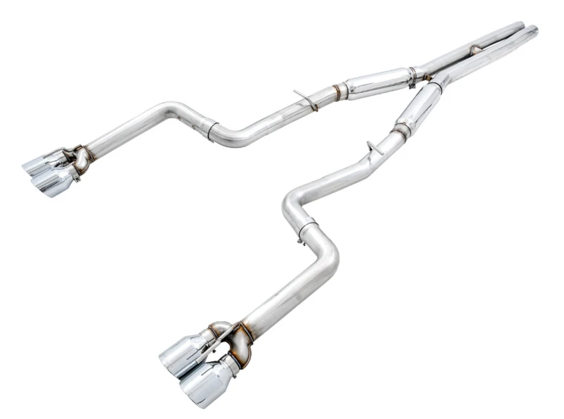 AWE Tuning 2015+ Dodge Challenger 6.4L/6.2L SC Track Edition Exhaust - Quad Chrome Silver Tips