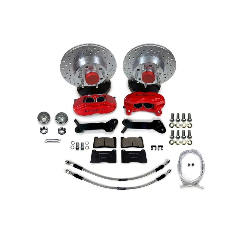 Baer Brakes 71-73 Ford Mustang 11in SS4 Int Hub Front SDZ Brake Kit - Fire Red