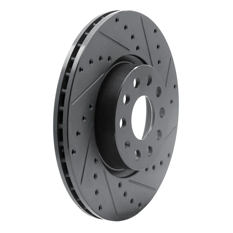 DFC 05-25 Audi TT Front Right Drilled & Slotted Black Brake Rotor