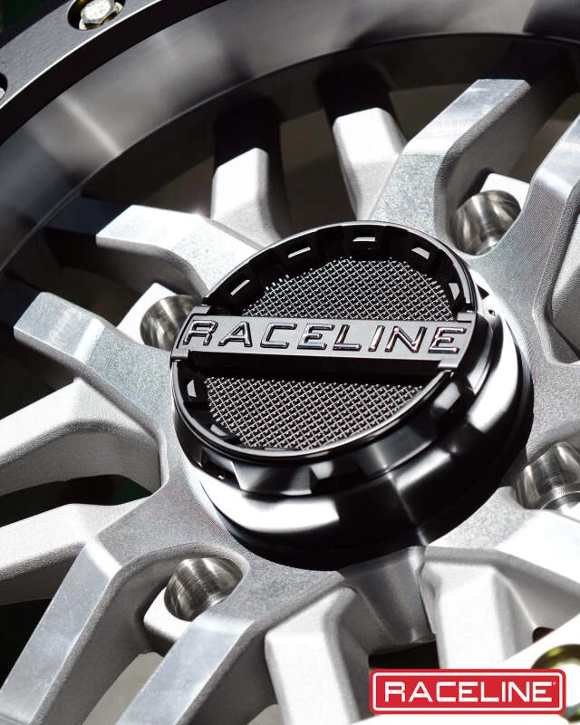 Raceline A91MA Ryno 14x7in/4x156 BP/10mm Offset/132.5mm Bore - Machined & Black Ring Beadlock Wheel
