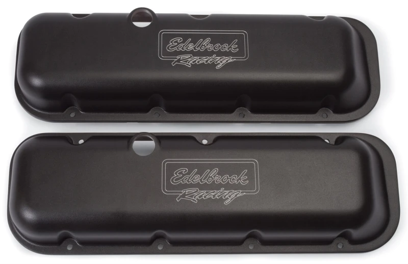Edelbrock Ventildeckel Victor Series Chevrolet 1965 und später 396-502 V8 Niedrig Schwarz