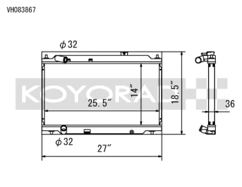 Koyo 94-01 Acura Integra mit L15B7-Motorumbau All-Aluminium-Kühler