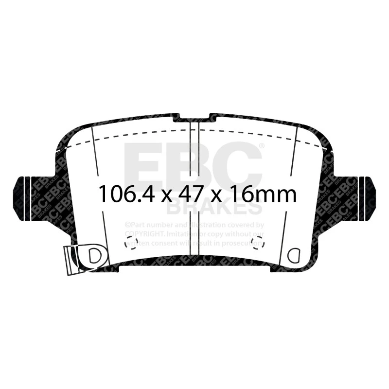EBC 2016+ Chevrolet Cruze 1.4L Turbo (10.9in Front Rotor) Yellowstuff Rear Brake Pads