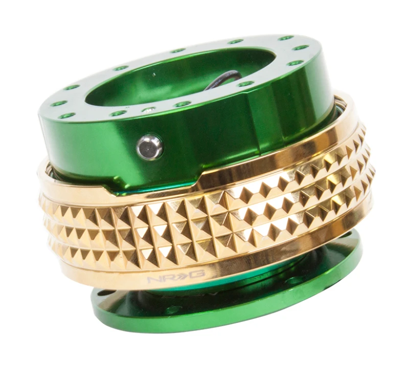 NRG Quick Release Kit – Pyramid Edition – Green Body / Chrome Gold Pyramid Ring