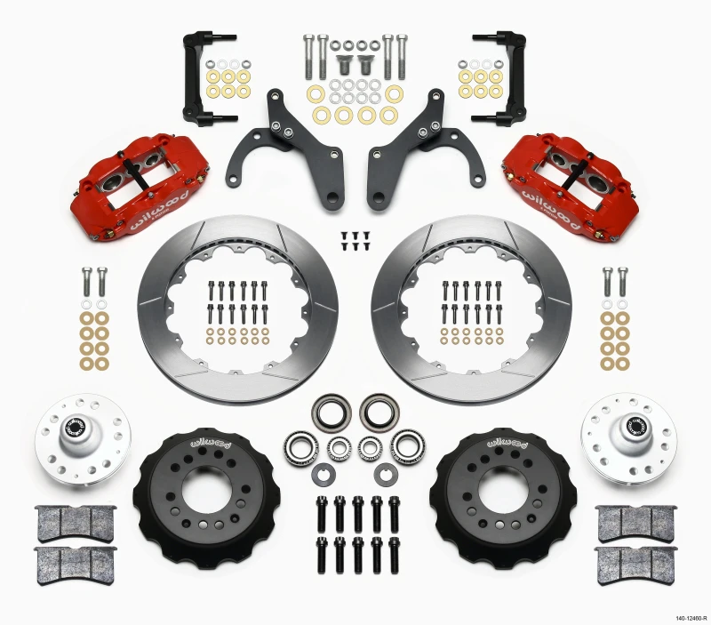 Wilwood Narrow Superlite 6R Vordere Nabe Kit 12,88 Zoll Rot 59-64 Chevy Impala / 63-64 Corvette