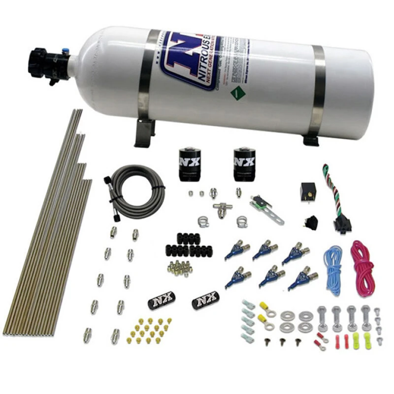 Nitrous Express V6AN Gasoline EFI Nitrous Kit (150-375HP) w/15lb Bottle