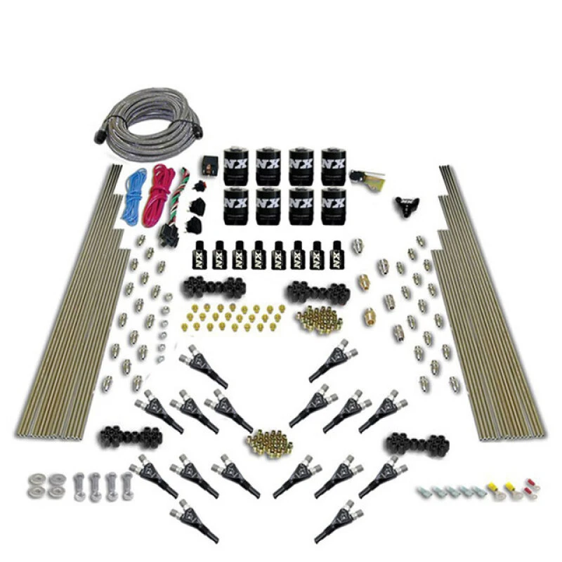 Nitrous Express Shark Dual Stage /Gas 16 Nozzles (200-1200HP) 8 Solenoids Nitrous Kit w/o Bottle