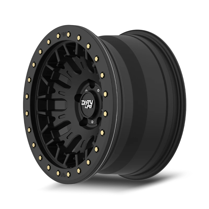 Dirty Life DT-3 17X9 5x127 -38 Offset - Satin Black w/ Simulated Beadlock