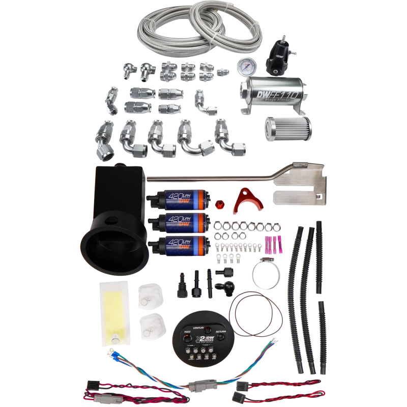 DeatschWerks X2 Surge Module für 1994-2002 Nissan Silvia und Skyline mit DW420 Pumpen und PTFE-Plumbing-Kit