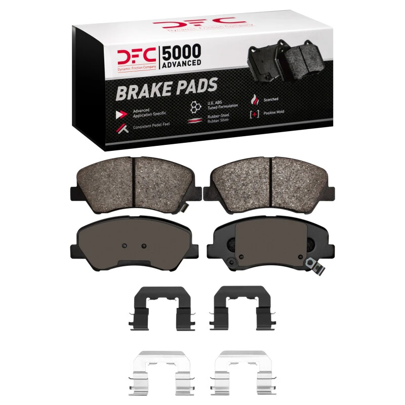 DFC 12-17 Dodge Attitude (Mexico) Front 5000 Advanced Ceramic Brake Pads and Hardware Kit