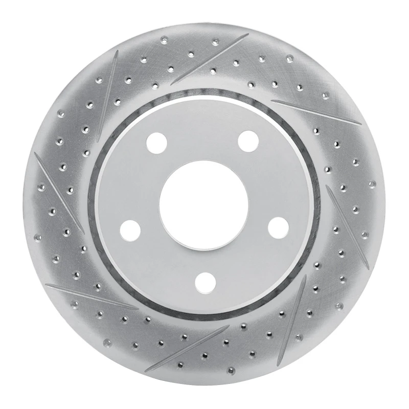 DFC 07-18 Jeep Wrangler Front Left Drilled & Slotted Geoperformance Rotor