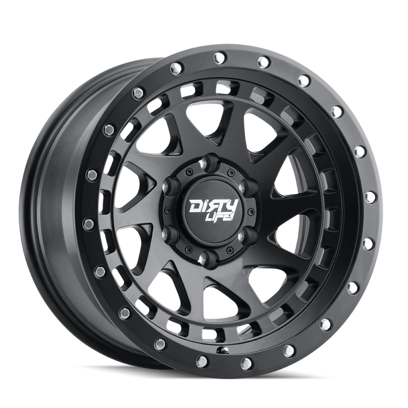 Dirty Life 9311 Enigma Pro 17x9/5x127 BP/-12mm Offset/71,5mm Hub Matte Black Wheel - Beadlock