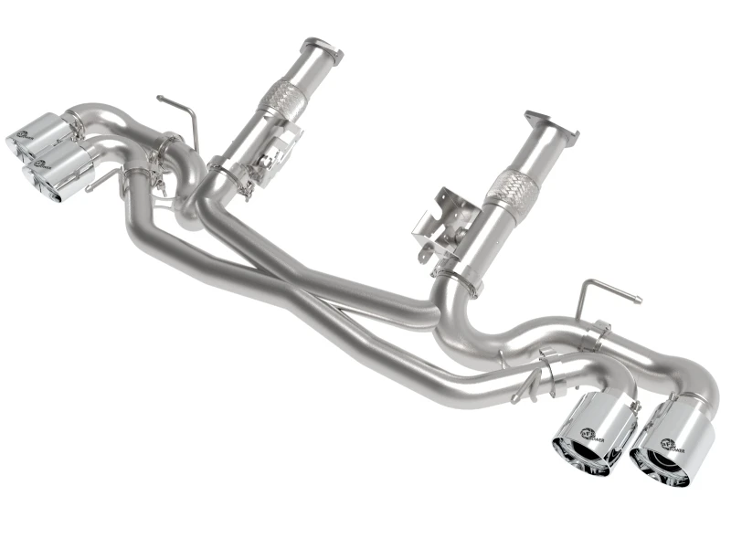 aFe MACH Force-Xp 3in zu 2-1/2in 304SS Cat-Back (Ohne Schalldämpfer) 2020 Chevy Corvette 6.2L- Polierter Endrohr