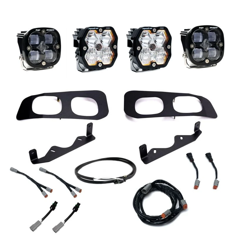 Baja Designs 2023+ Ford Super Duty Squadron Pro/SAE 2.0 Dual Fog Pocket Kit (SAE Fog) - Clear