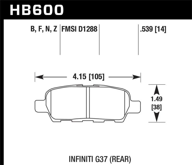 Hawk Infiniti G35 Sport/G37 / 08-10 Nissan Rogue / 07-09 Sentra SE-R / 10 Sentra SE-R M/T HPS Straße