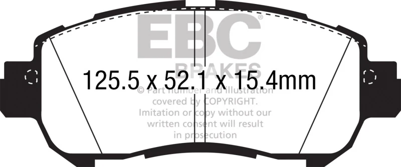 EBC 2018+ Nissan Kicks 1.6L Yellowstuff Front Brake Pads