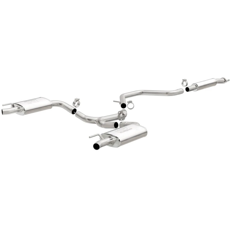 MagnaFlow Kat-Back SS 2,25/2,5 Zoll Doppel Split Heckausgang Poliert 3 Zoll Spitze 2015 Chev Impala 3,6L V6