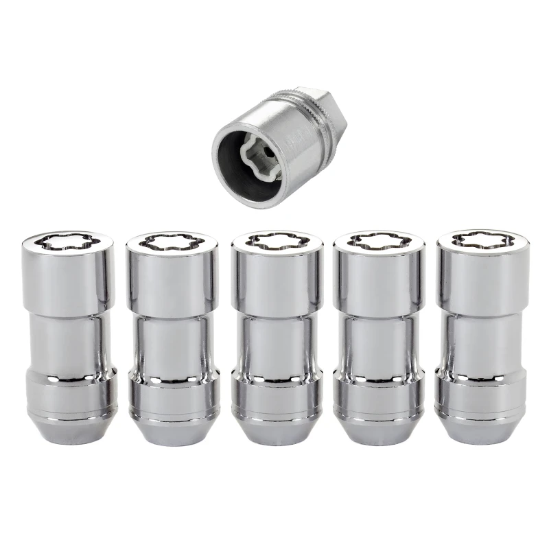 McGard Radverschluss-Satz - 5 Stück (Kegelsitz) M14X1,5 / 22mm Sechskant / 1,965 Zoll Länge - Chrom