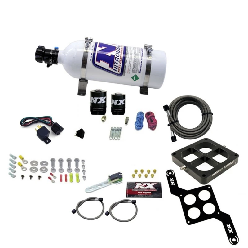 Nitrous Express Dominator Einzelauslass Billet Crossbar RNC Nitrous Kit (250-750PS) mit 5lb Flasche